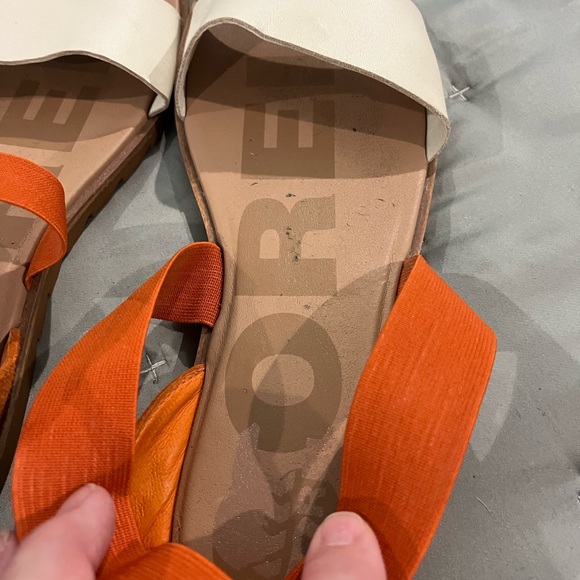 Sorel Women's Ella ll Sandals in Orange and White - Picture 3 of 4